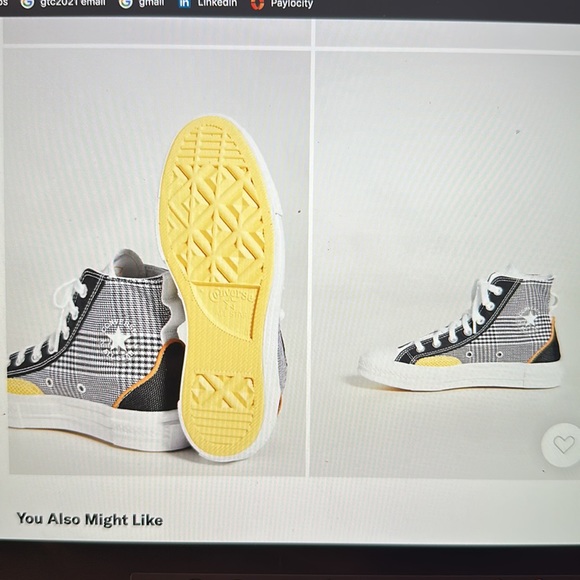 RARE Plaid Converse 70 hacked fashion high top sneakers - Picture 12 of 16